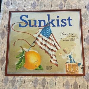 Sunkist Vintage Look Citrus Metal Sign